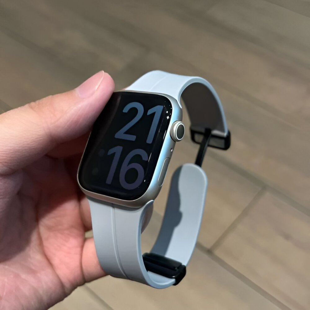Apple Watch Band Waterproof Magnetic Adjustable Stylish Strap Watch Band L-Gray